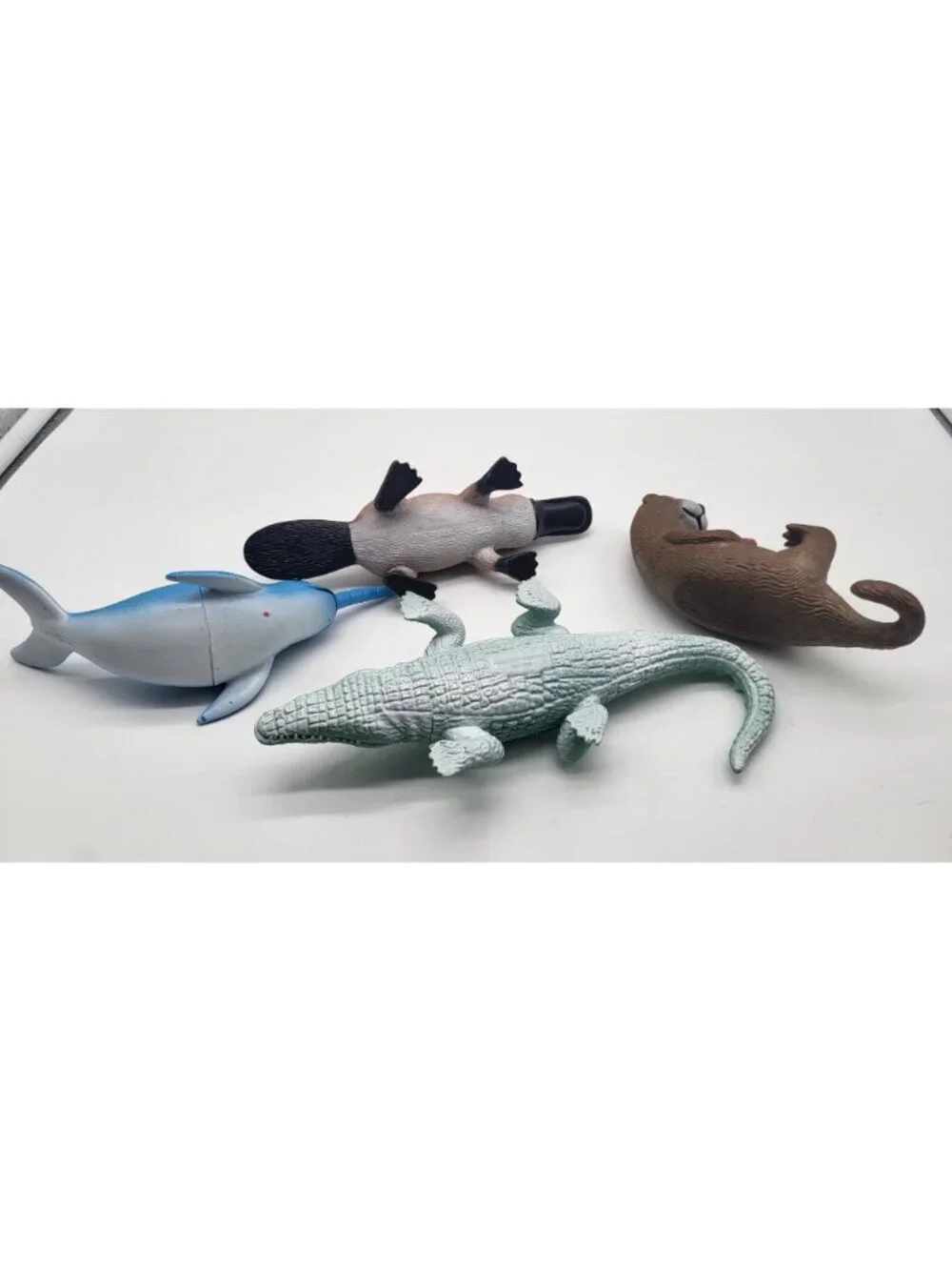 Ankyo Target Lot of 4 Animal Figurines Toys Narwhal Platypus Otter Crocodile